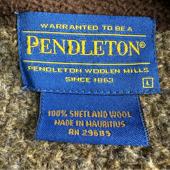 Pendleton Men’s Shetland Collection Full-Zip Cardigan Sweater. Size Large - Picture 7 of 8